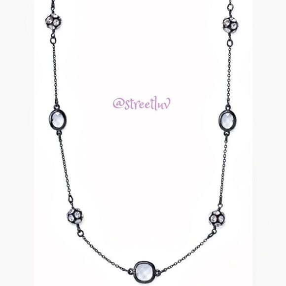 Stella & Dot Chelsea Hematite Pave Necklace - Picture 6 of 11